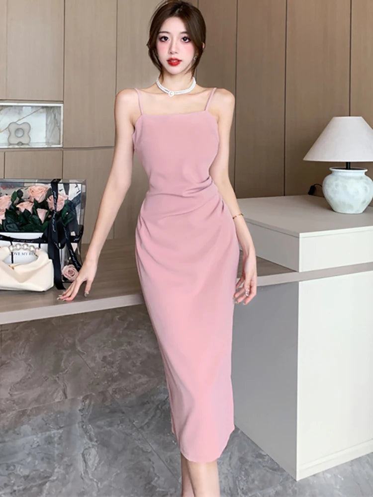 princess polly baby blue dress Wholesale Hot Pink Slinky Strappy Ruched Side Bodycon Dress main image 0