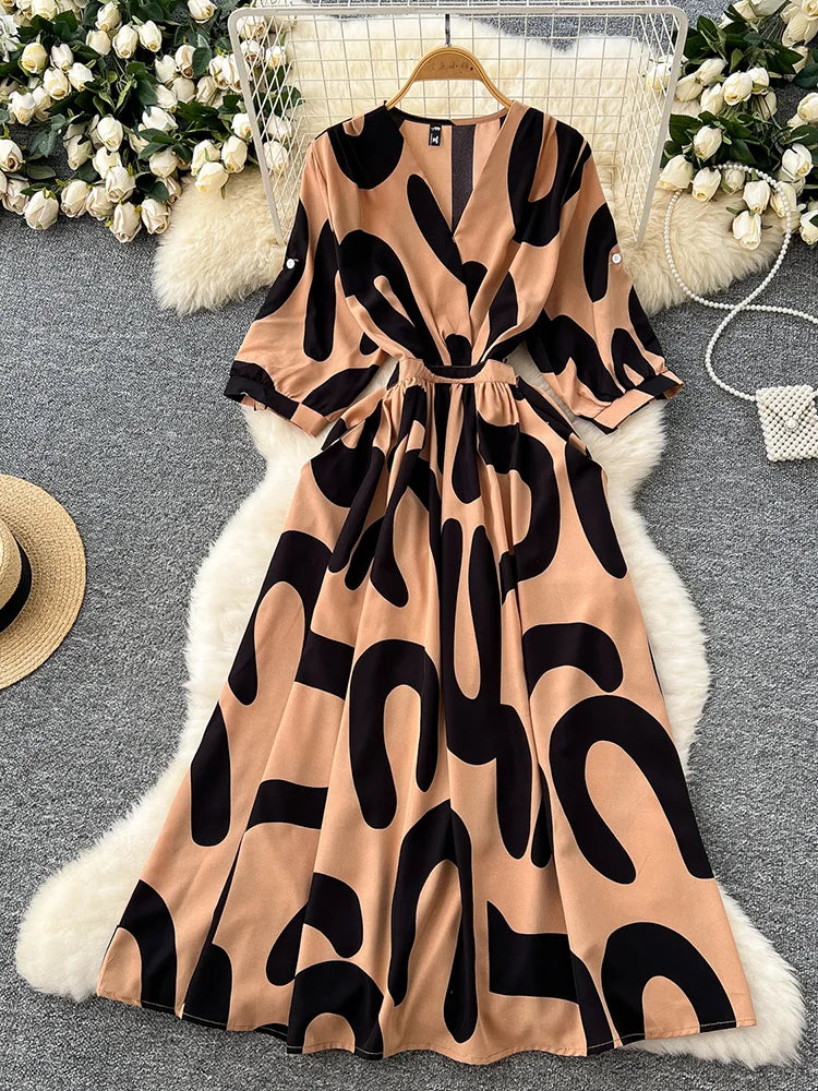 knee length dresses for ladies Plunge Neck Thigh Split Maxi Dress – Wholesale Capella Apparel