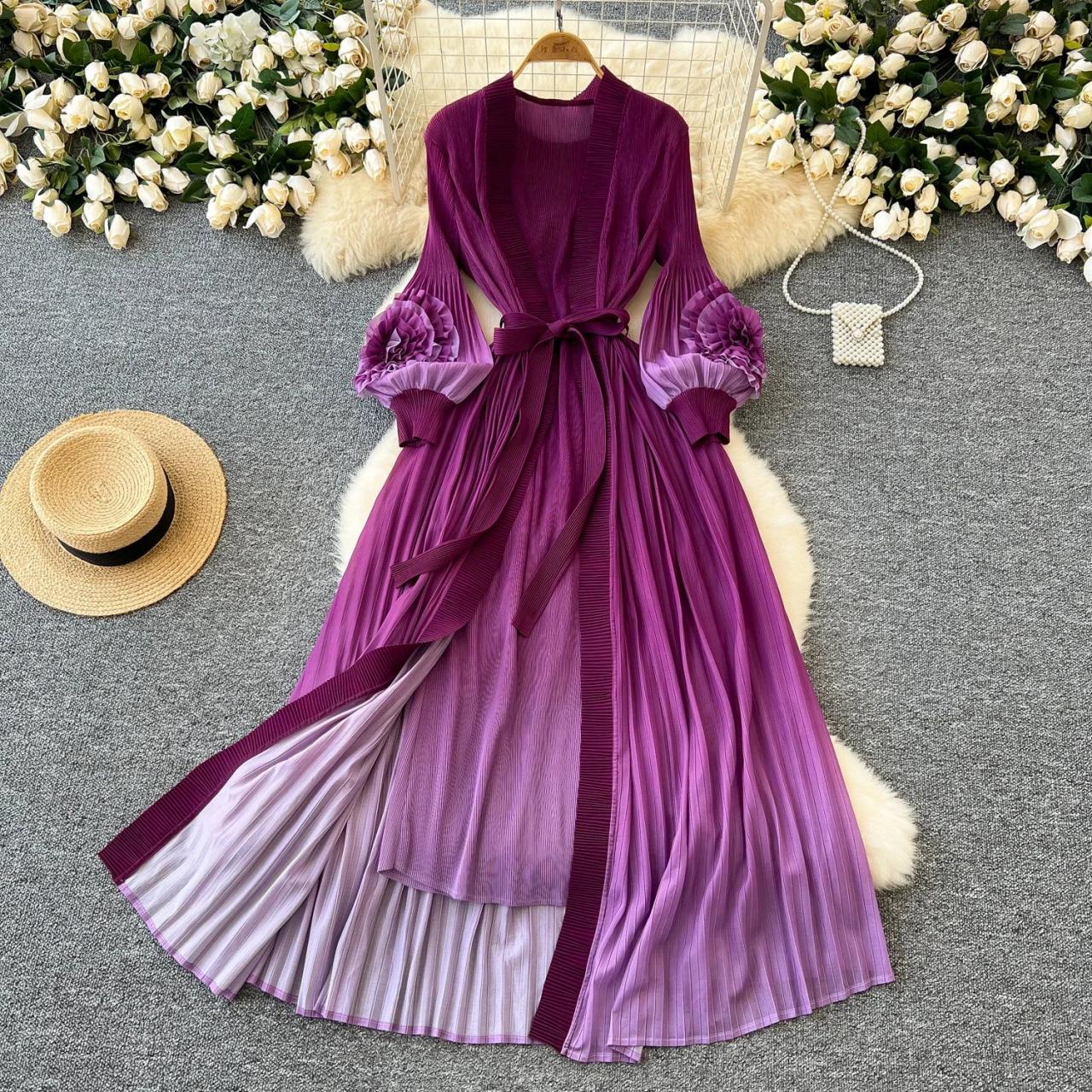 gradient purple dress formal purple dress Beautiful Light Purple Gradient Tulle Long Formal Dress,  Off Shoulder Prom Dress-parroquiadesanalbertomagno.com