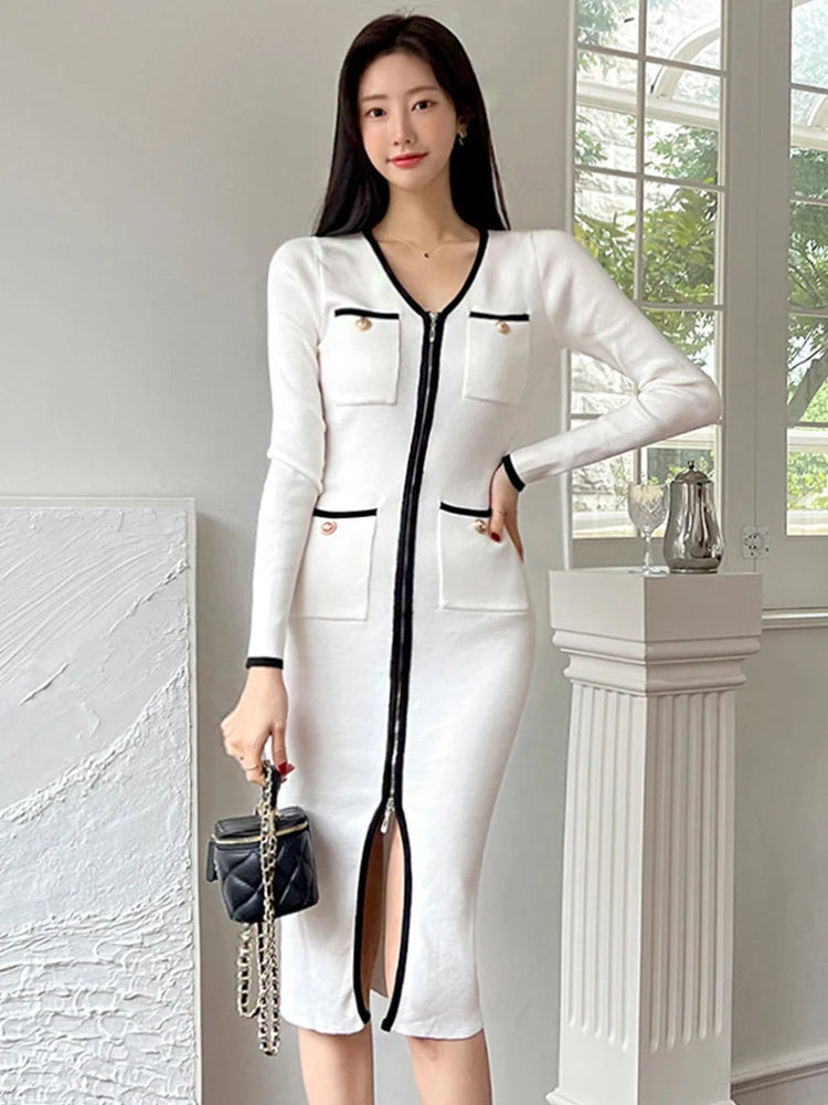chinese dress ladies TA3 Seamed Lushy Midi Dress - Black - 2X main image 0