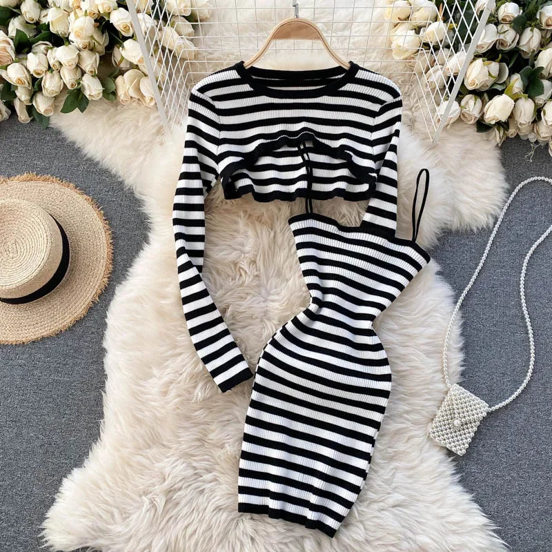 black white combo dress Court Combo Dress 0 / Black/Ivory main image 0