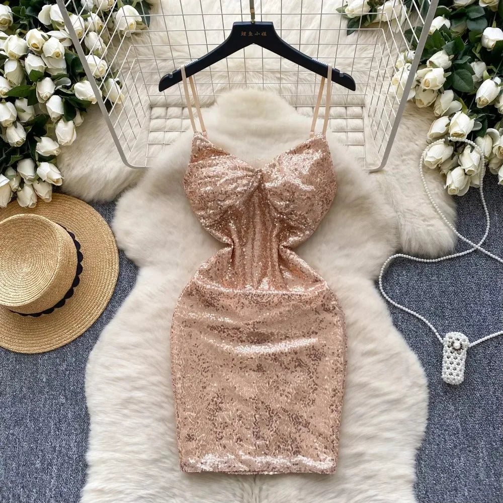 metallic cocktail dress Theia Brandy Sequin Cocktail Dress