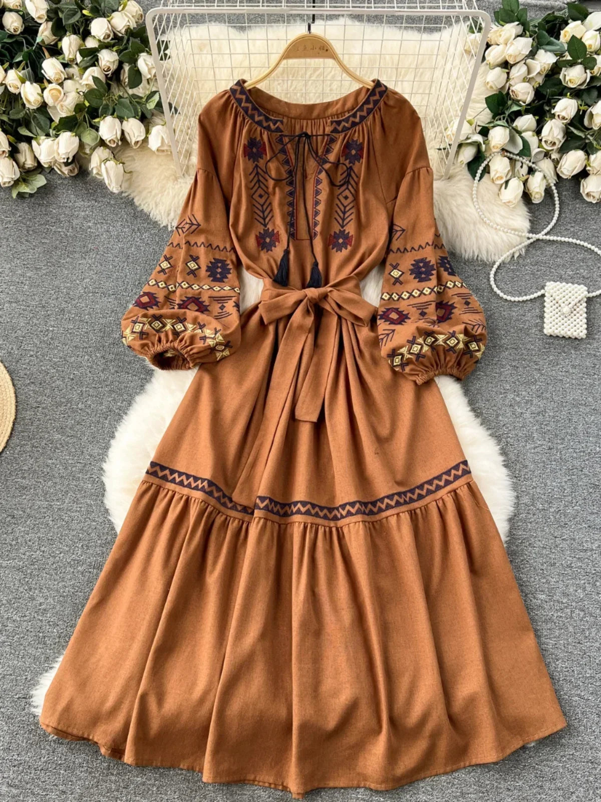 sundance formal dresses Vintage Inspired Wool Dress 5300 – Xiaolizi