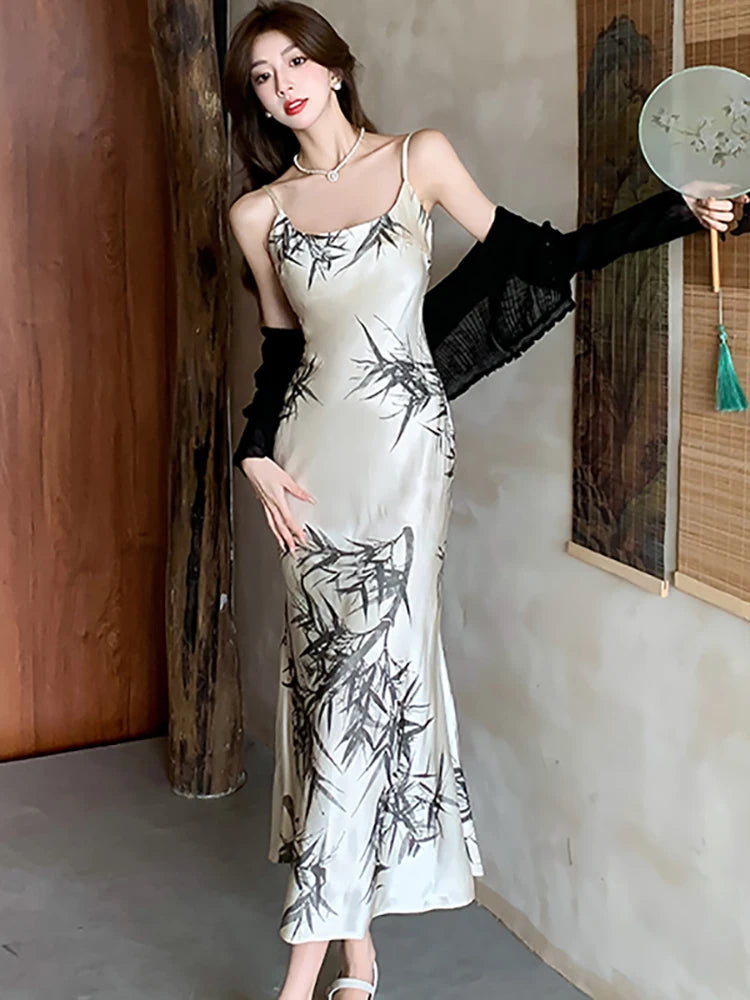 fitted lace wedding dress Bridesmaid Light Gray Linen Maxi Dress with Long Shawl Collar and Line main image 0