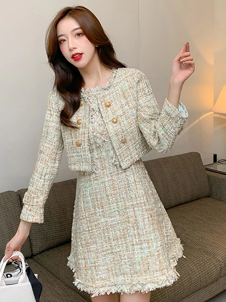 Chic Tweed Jacket With Matching Mini Skirt on Luulla