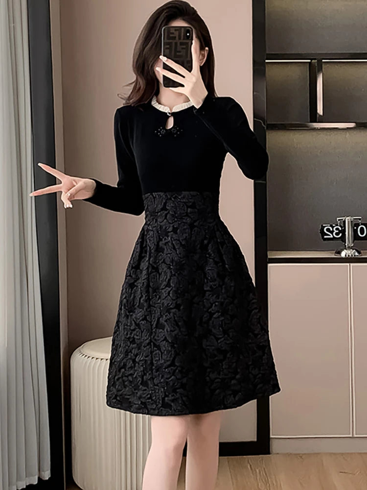 skims fits everybody maxi dress Ribbed Knit Turtleneck Dress Women's Pleated A-Line Midi Sweater Dress Long  Sleeve Elegant Fit & Flare Winter Formal Work Party Dress in Black by  Kouvr