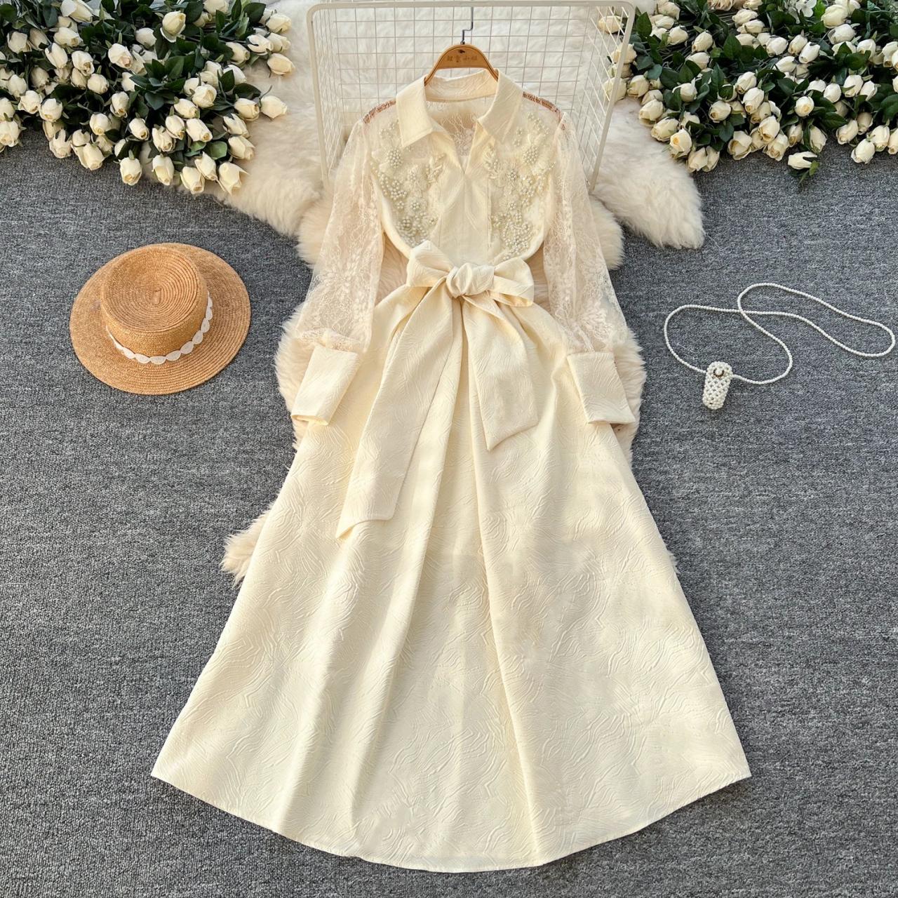 knee length dresses for ladies The Melanie Ivory Dress – Mae Threads Clothing main image 0