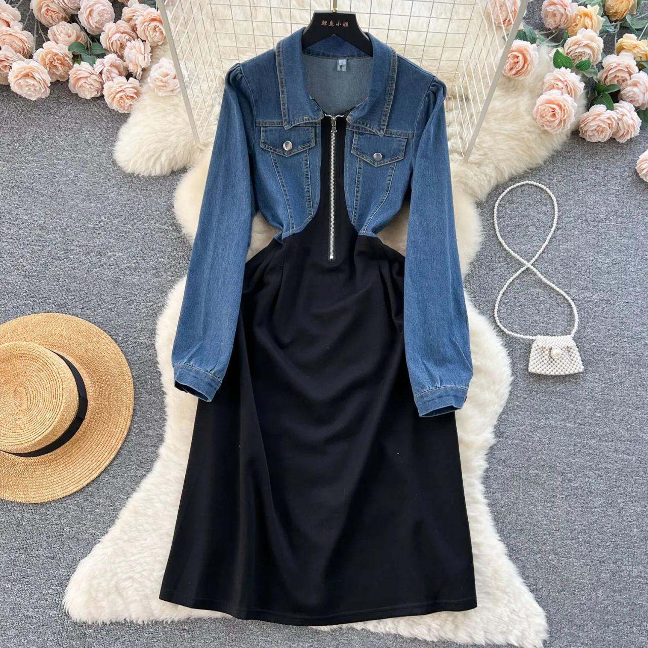 white christmas dresses Black Long Sleeve Maxi Dress | Full Coverage main image 0