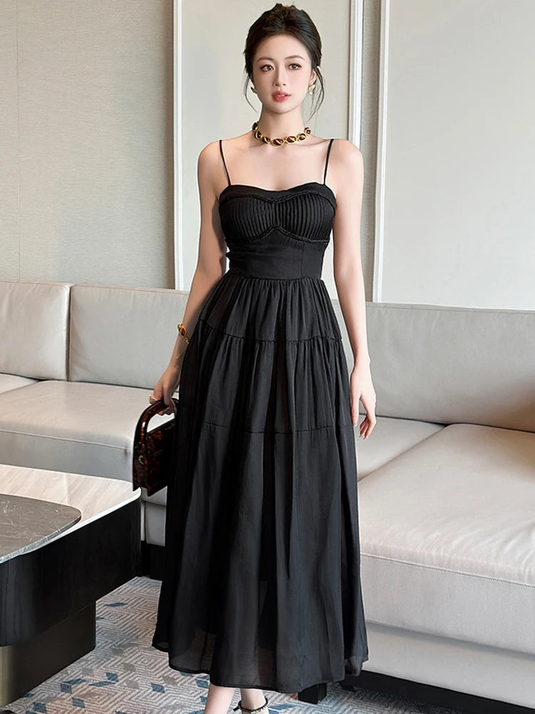 chinese dress ladies Sloane High Split Plunge Neck Maxi Dress in Black main image 0