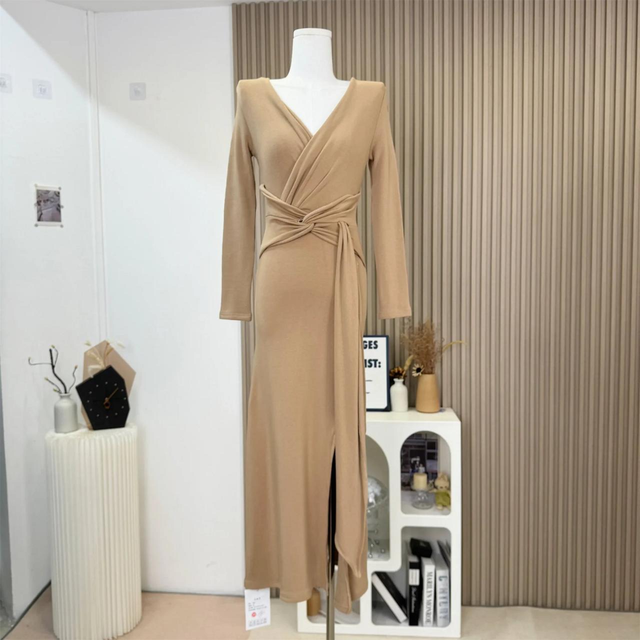beige wrap midi dress Vittoria Lace Midi Dress 2XL
