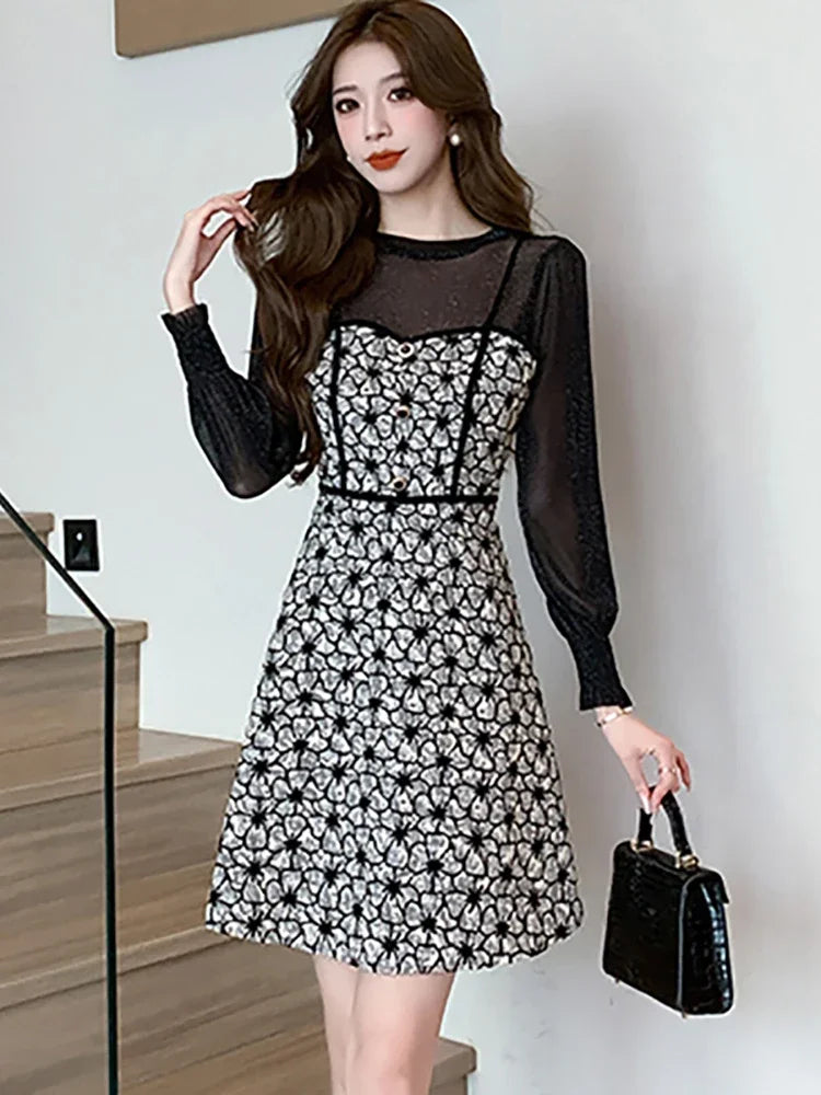 metallic blouson dress Adrianna Papell