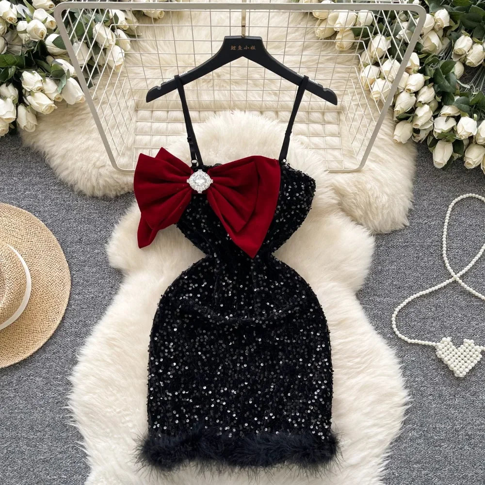 black and gold women's dress Short Embellished with Tassels Sherri Hill Dress 56403 main image 1