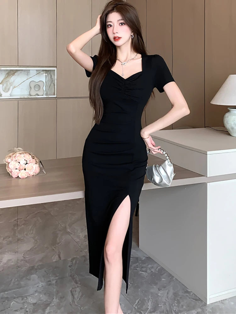 princess polly baby blue dress Black Short Sleeve Dress With Side Slit on Luulla