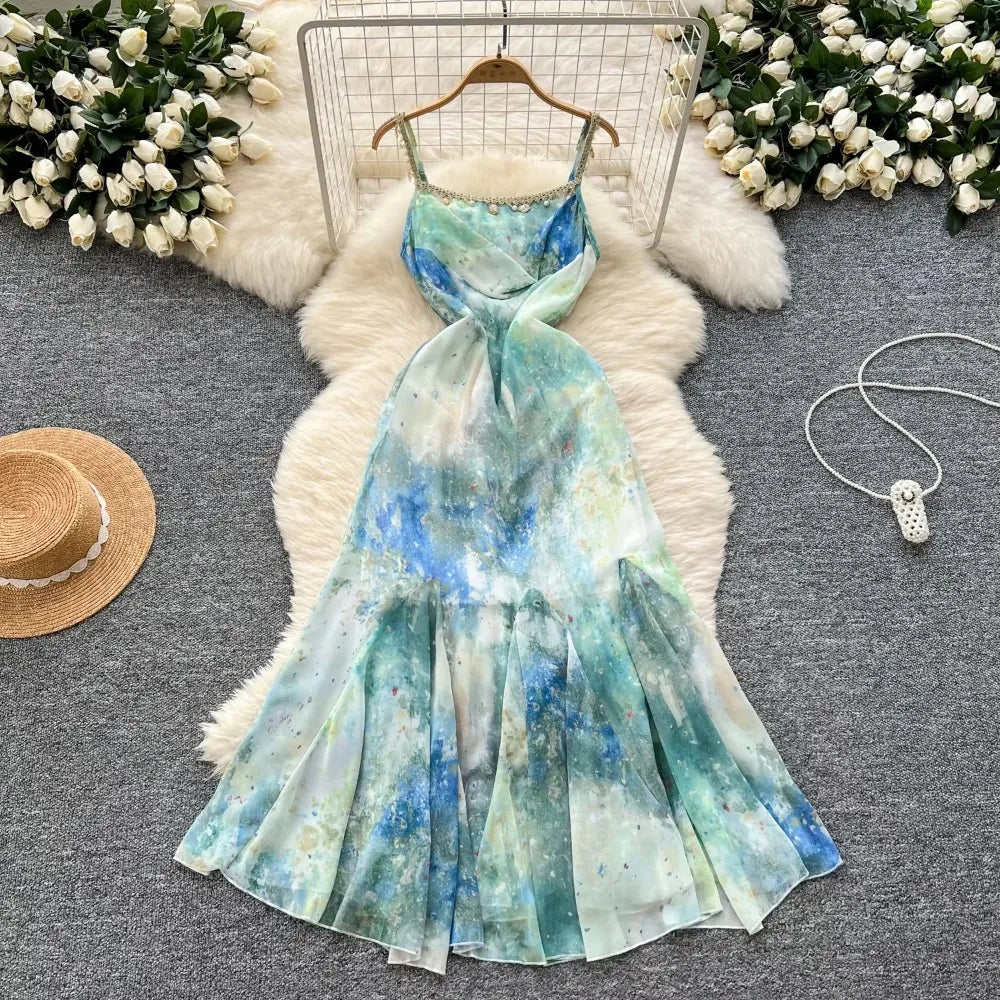 flowy spaghetti strap dress umgee USA Floral Spaghetti Strap Flowy Dress Small main image 1