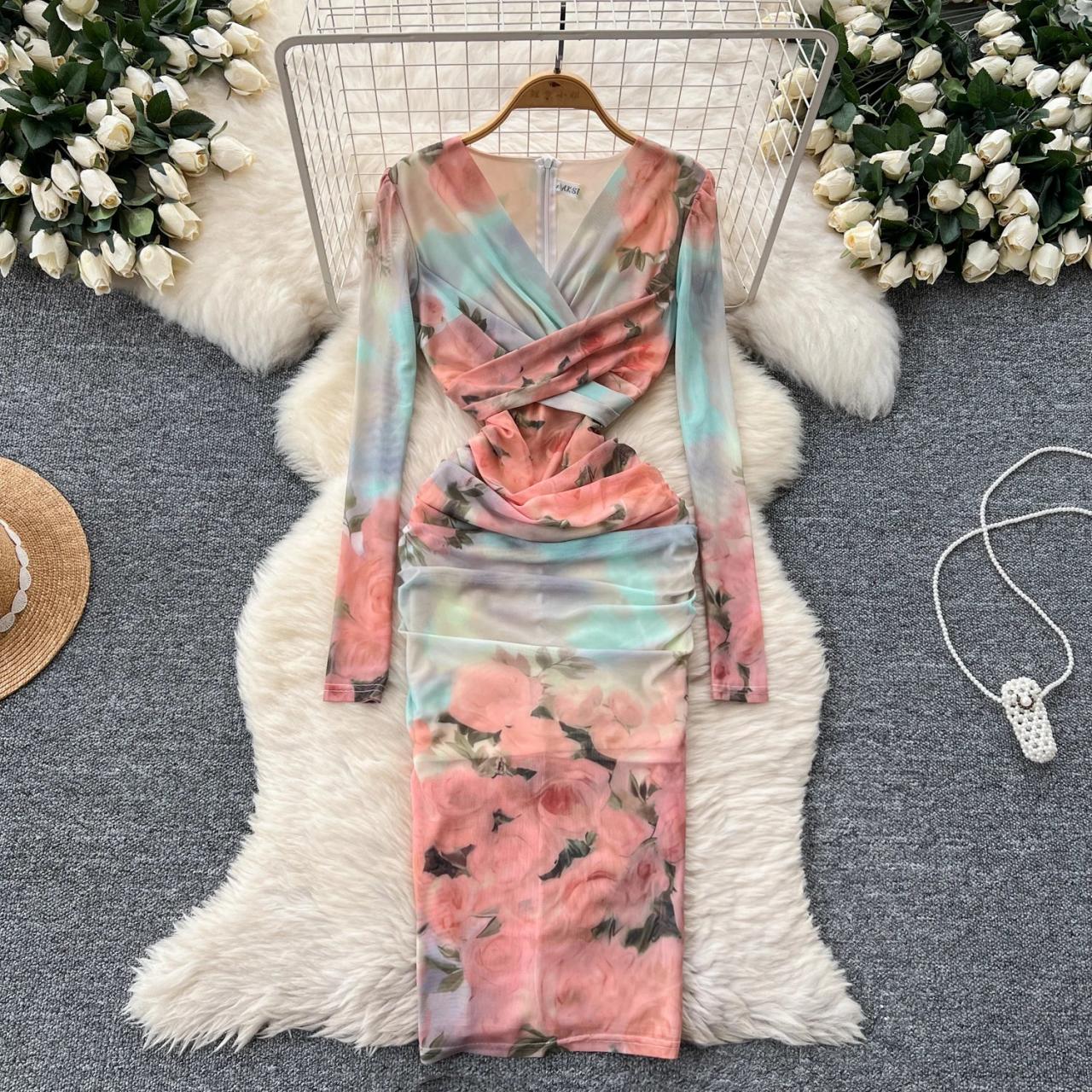 open lace back dress Ribbed Bodycon Midi Dress Plus Size – Pastel by Vivienne main image 0