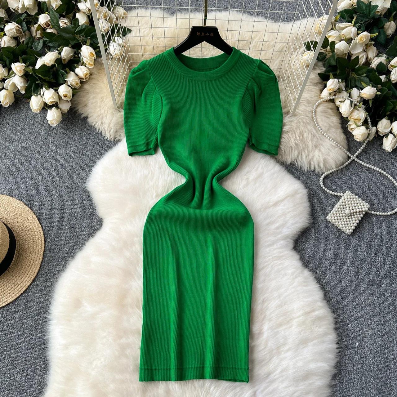 slim fit dress slacks Liana Midi Dress - Emerald Green main image 0